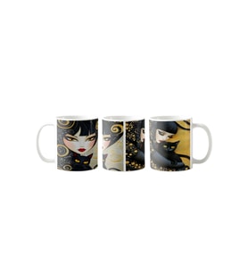 Ghostbastır Design Kara Kedi Kupa Bardak Tek Adet K071