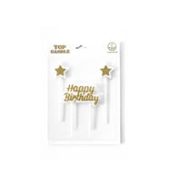 Simli Happy Birthday Yıldız Mum Seti