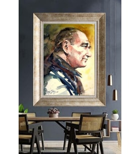 Gümüş Çerçeveli Atatürk Tablo za114