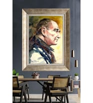 Gümüş Çerçeveli Atatürk Tablo za114