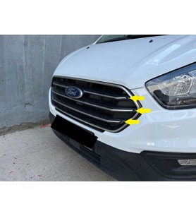 Ford Custom Krom Ön Panjur 4 parça 2018> Paslanmaz Çelik