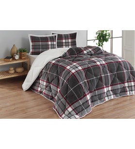 Merinos Comforter Yorgan Set 220x240 Anna Gri (Karışık)