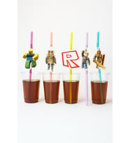 Pipet ROBLOX  Temalı Körüklü Artistik Pipet Doğum Günü Malzemesi