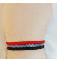 Crystal Atelier Kırmızı Gri Siyah Örgü Makrome 3’lü Bileklik, Unisex El Yapımı Trend Kombin Seti, Makrome Bileklik, Örgü Bileklik, İp Bileklik, Kırmızı Bileklik, Gri Bileklik, Siyah Bileklik, Bijuteri Bileklik, Hediye Bileklik, Şık Spor Günlük Bileklik
