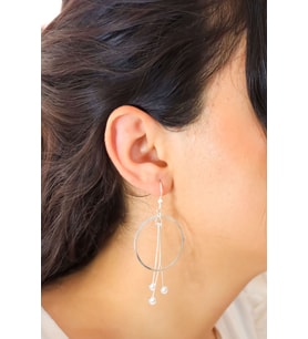 Sallantılı Halka Model Telkari Gümüş Kadın Küpe 201020609