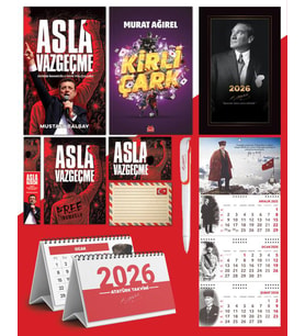 Asla Vazgeçme - Ayraç - Kartpostal - Poster - Kirli çark -  2026 Ajanda İstikbal - Sakarya Duvar Takvimi - Masa Takvimi