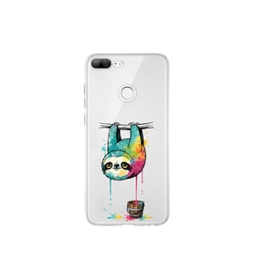 Honor 9 Lite ile Uyumlu Splash Tembel Hayvan Tasarımlı Şeffaf Silikon Kılıf