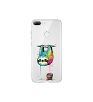 Honor 9 Lite ile Uyumlu Splash Tembel Hayvan Tasarımlı Şeffaf Silikon Kılıf