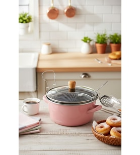 Kızartma Tenceresi Seker Pembe 22 cm