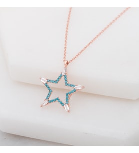 BAGET YILDIZ 925 AYAR GÜMÜŞ KOLYE