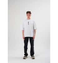 Erkek Baskılı T-Shirt Kısa Kol Bisiklet Yaka Regular Fit Rahat Kalıp Günlük Tişört - Beyaz