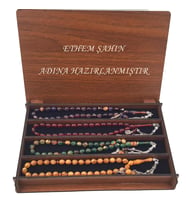 İsmli Kutusunda 4 Adet Sıkma Kehribar Efsane Renkler Tesbih Set (Karışık)