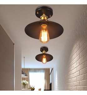 RİOLİGHT METAL PLOFONYER TAVAN AVİZESİ ÇAP:23 CM (Siyah)