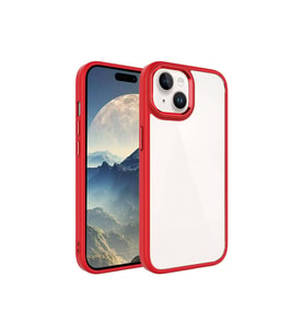 Apple iPhone 15 Plus Uyumlu Kılıf Zore Krom Kapak (Kırmızı)