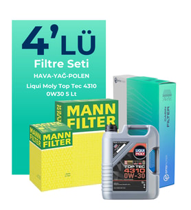 MANN Citroen DS5 1.6 Benzinli Filtre Bakım Seti Liqui Moly Motor Yağlı (2012-2016) 4 Lü