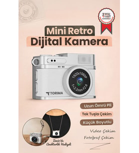 Mini Dijital Kamera Selfie Video Vlog Kamerası Mini Anahtarlık 1080P CMR35 Beyaz