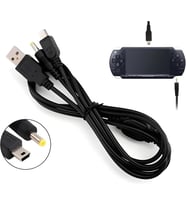 PSP Şarj ve Data Kablosu PSP 1000 2000 3000 E1004 Uyumlu PlayStation Portable Film Video Müzik Oyun Transfer 2in1 USB Kablo