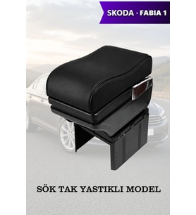 skoda fabia 1 kol dayama Siyah Lüks geniş model Yastıklı Deri