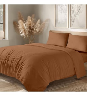 Organik Pamuk Akfil Nevresim Takımı Çift Kişilik 200x220 cm Kiremit KİREMİT 200 x 220