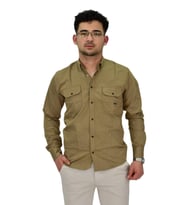 Erkek Spor Likralı Gömlek BGL-ST04343 (Vizon)