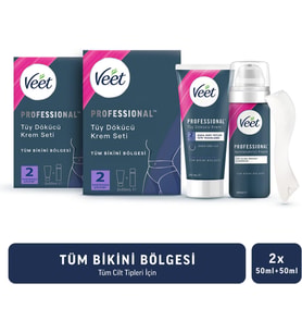 Lexroo Professional Bikini Bölgesi Tüy Dökücü Krem SETİ (50 ML + 50 ML) x 2 Adet