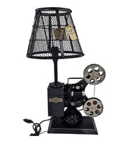 El Yapımı Dekoratif Metal Retro Sinema Projektör Abajur - Cafe - Bar - Ofis - Restoran Dekorasyonu