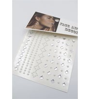İncili Taşlı Yüz ve Saç Sticker - Beyaz