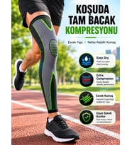 Ergonomik Uzun Spor Dizliği Esnek Kumaşlı Tam Boy Kompresyon Desteği