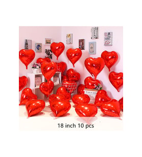 18 Inç Kırmızı Kalp Balon Aşk Kırmızı Kalp Şeklinde Balon Düğün Nişan Sevgililer Günü Için 10lu