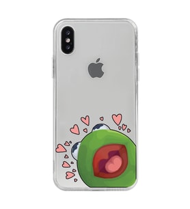 Iphone X / Xs Uyumlu Kurbağa Kermit Desenli Şeffaf Telefon Kılıfı