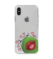 Iphone X / Xs Uyumlu Kurbağa Kermit Desenli Şeffaf Telefon Kılıfı