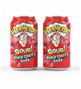 Warheads Sour Black Cherry Soda - Ekşi Kiraz Aromalı Gazlı İçecek 330ml (2 ADET)