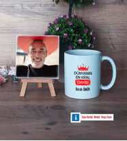 Dayıya Hediye Fotoğraflı Dekoratif Taş, Kupa Bardak Beyaz HediyeDayıya Doğum Günü Hediyesi (Model 1)