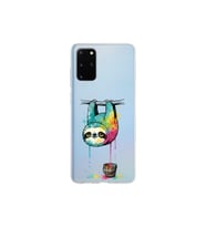Samsung Galaxy S20 Plus ile Uyumlu Splash Tembel Hayvan Tasarımlı Şeffaf Silikon Kılıf