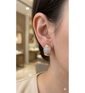 Xuping Rose Gold Renginde Şık Zirkon Taşlı Kadın Küpe
