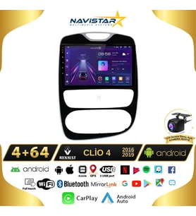 Renault Clio 4 Kablosuz Carplay 4GB + 64GB Android 13 Navigasyon Multimedya Sistemi 2016-2019