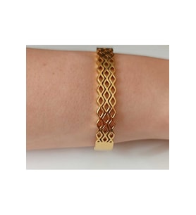 Geometrik Desenli 316L Çelik Kelepçe Bilezik – 1 cm (Çok Renkli)
