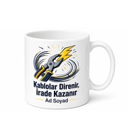 Elektrik Kablolarını Çeken Ustaya Çarpılmayan İrade Kahve Kupası Hediye Bardak