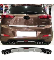 Hyundai İ20 Gri Difüzör 4 Krom Egzoz Görünümlü Difizör Arka Ek Body Kit