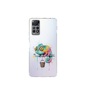 Redmi Note 11 Pro ile Uyumlu Splash Bukalemun Tasarımlı Şeffaf Silikon Kılıf