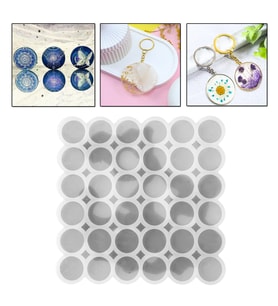 Epoksi Silikon Kalıp Çoklu Yuvarlak Anahtarlık Kolye Küpe Kalıbı 3.5 CM 36 Lı (Çok Renkli)