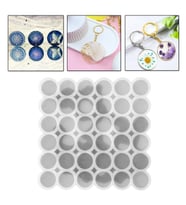 Epoksi Silikon Kalıp Çoklu Yuvarlak Anahtarlık Kolye Küpe Kalıbı 3.5 CM 36 Lı (Çok Renkli)