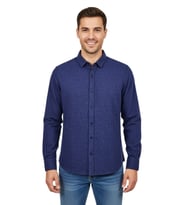 Erkek Spor Silim Fit Dokuma Gömlek BGL-ST04946 (İndigo)