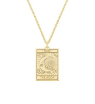 Kişiye Özel 925 Ayar Gümüş The Moon Tarot Kolye (Gold)