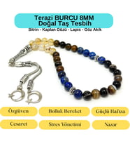 Sertifikalı Terazi Burcu 8mm 33lük Doğal Taş Tesbih