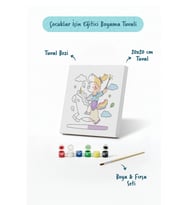 Unicorn Prenses Boyama Tuvali – Şövalesiz Boya Seti 20x20