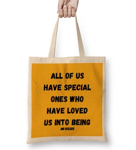 Mr Fred Rogers Quotes - Vintage Retro Style Art Bez Çanta Uzun Saplı
