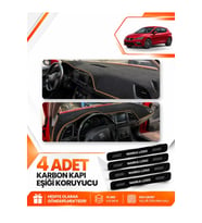 SEAT LEON (2013-2020) Uyumlu Ön Torpido Koruma Kılıfı Halısı - Siyah Kahverengi
