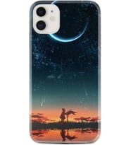Apple iPhone 11 12 13 Mini Kılıf Desemli Silikon Ay ve Kız 1720