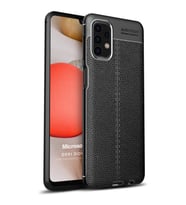 Microsonic Samsung Galaxy A32 4G Kılıf Deri Dokulu Silikon Siyah